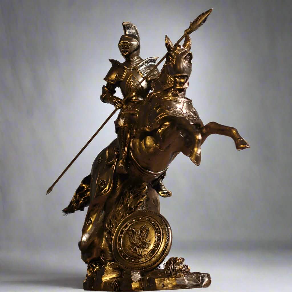 Medieval Warrior Resin Sculpture – Knight, Viking & God of War Armor Statues - Knight of Valor -
