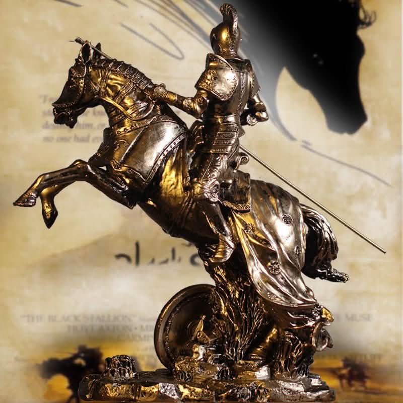 Medieval Warrior Resin Sculpture – Knight, Viking & God of War Armor Statues - Cape Warrior of Glory -