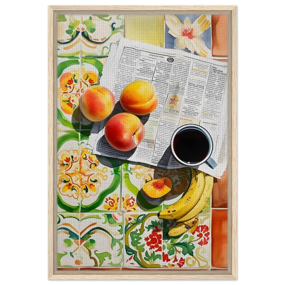 Mediterranean Morning | Contemporary Realism | wall art print - Framed Canvas - 50x75 cm / 20x30″ - Wood frame