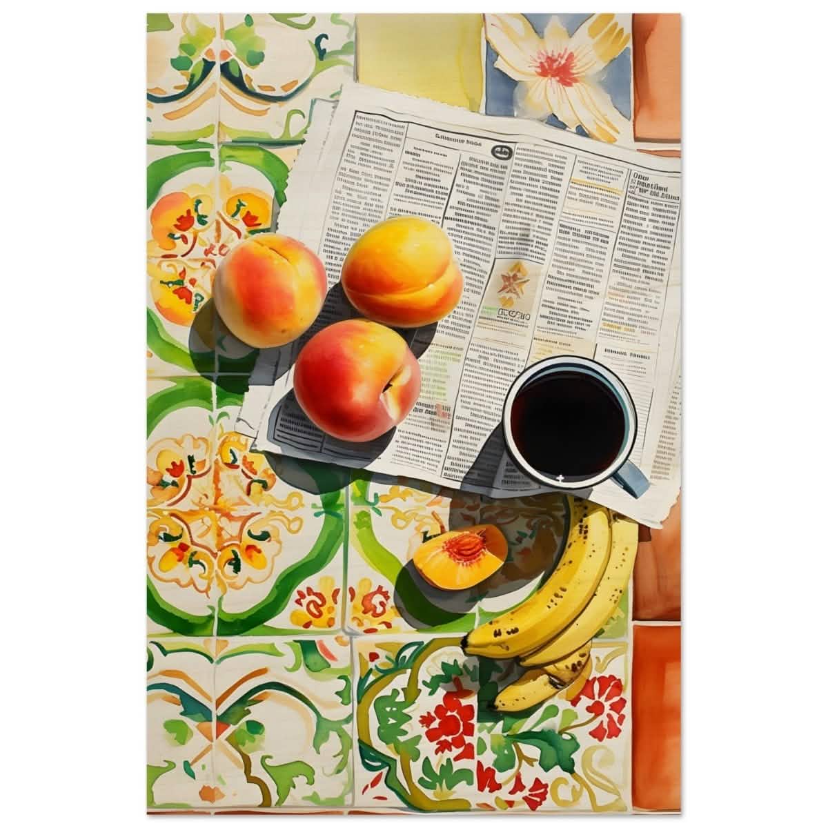 Mediterranean Morning | Contemporary Realism | wall art print - Wood Prints - 30x45 cm / 12x18″ -