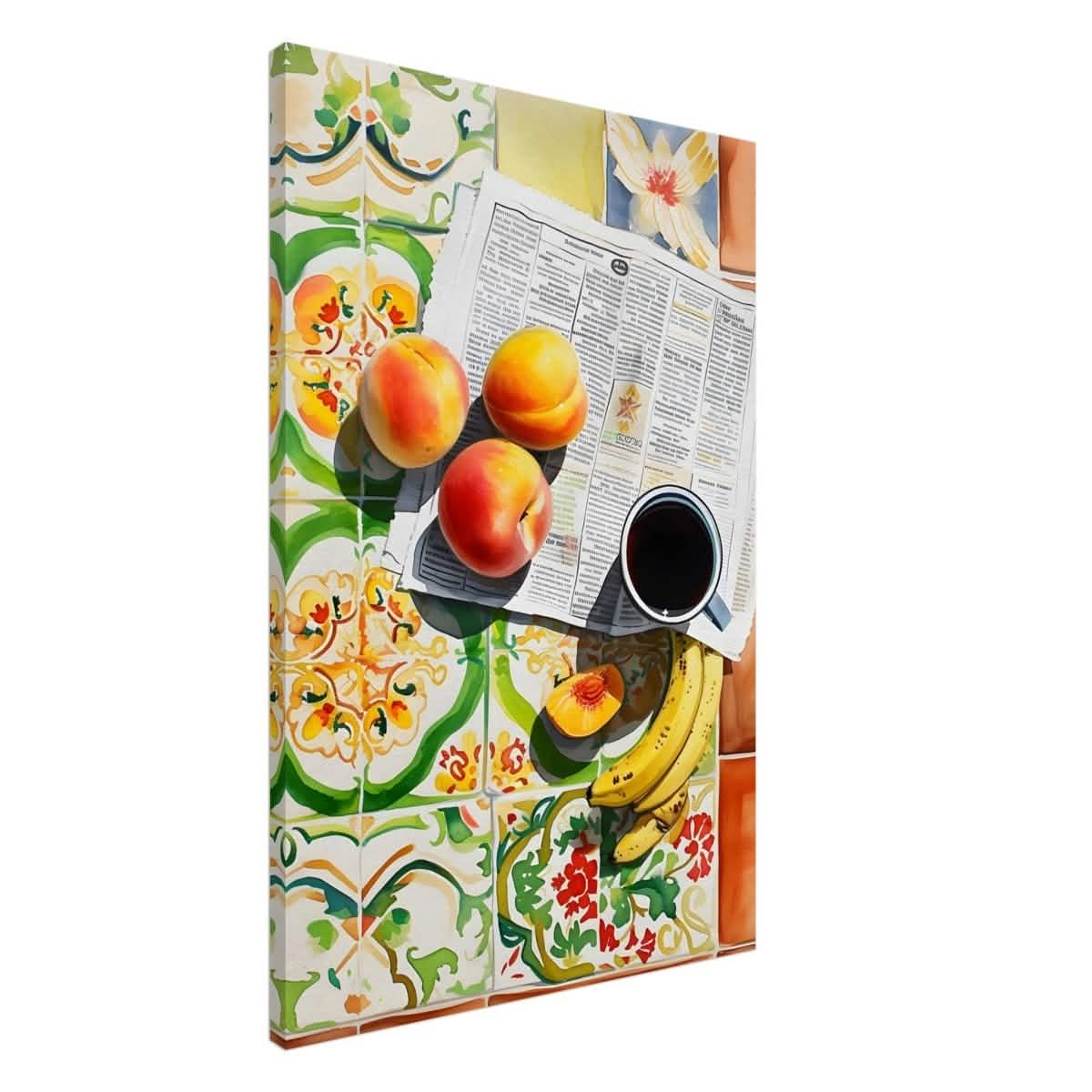 Mediterranean Morning | Contemporary Realism | wall art print - Framed Canvas - 40x60 cm / 16x24″ - Wood frame