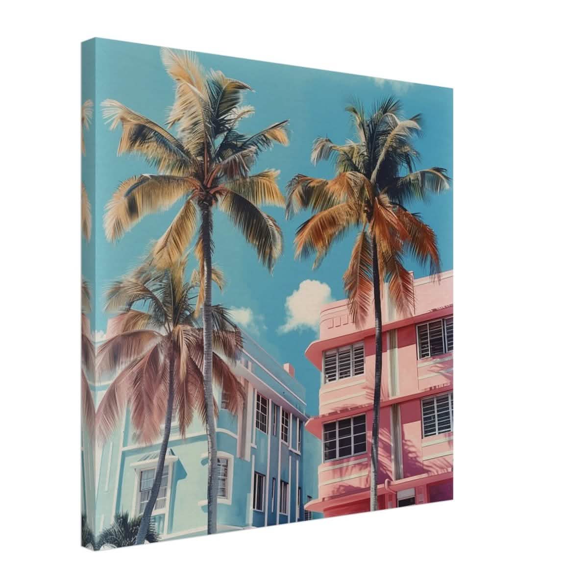 Miami Modernist Charm | Modern Urban Tropical Art - Canvas - 50x50 cm / 20x20″ -