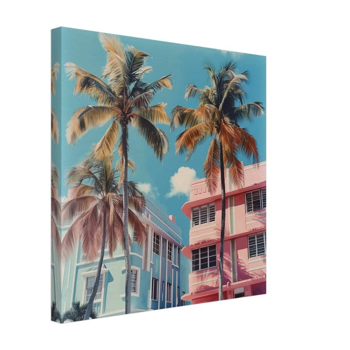 Miami Modernist Charm | Modern Urban Tropical Art - Canvas - 40x40 cm / 16x16″ -