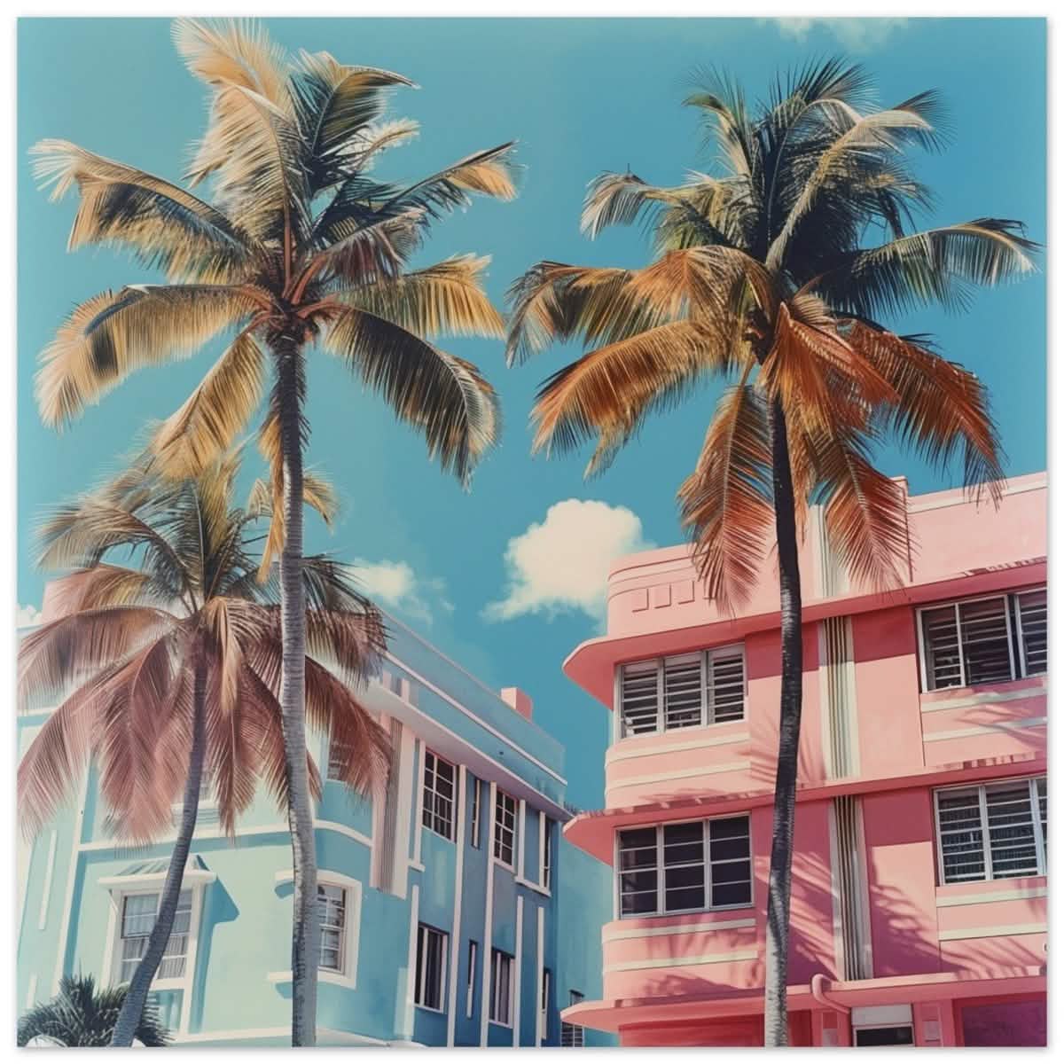 Miami Modernist Charm | Modern Urban Tropical Art - Aluminum Print - 50x50 cm / 20x20″ -