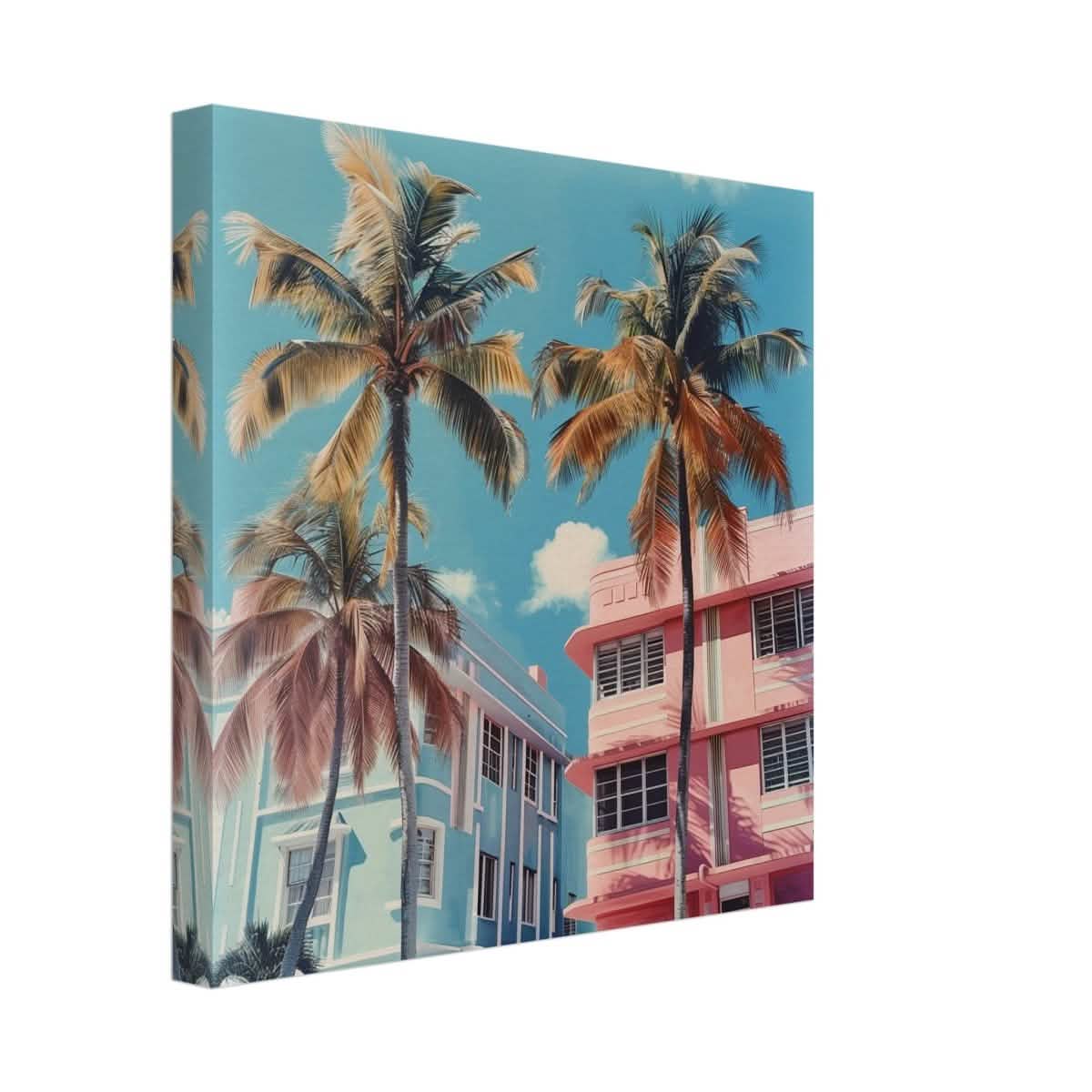 Miami Modernist Charm | Modern Urban Tropical Art - Canvas - 30x30 cm / 12x12″ -