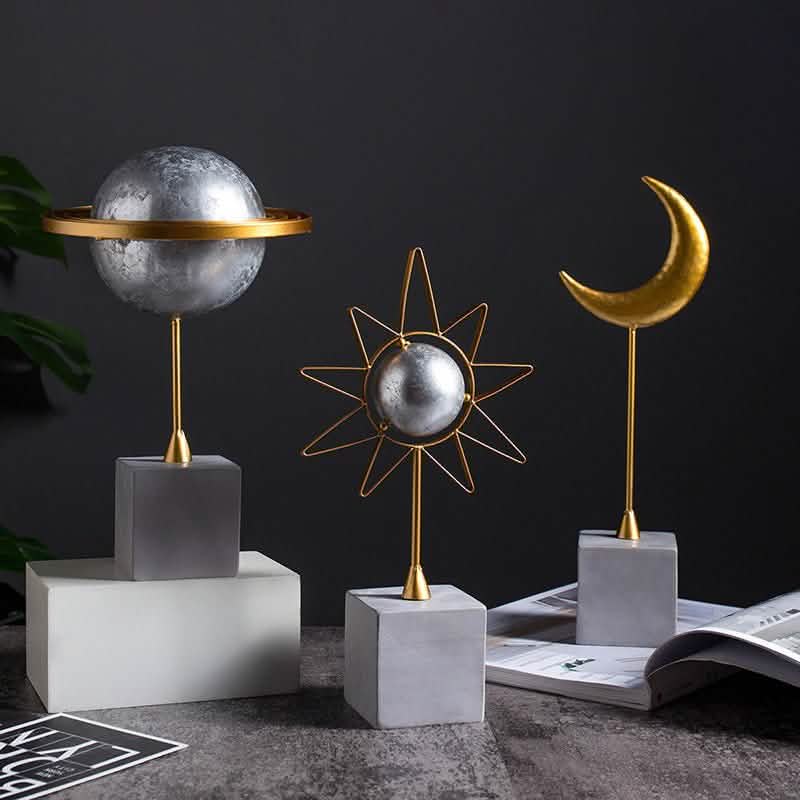 Milky Way Galaxy Resin Ornaments – Nordic Abstract Space Décor - Moon -