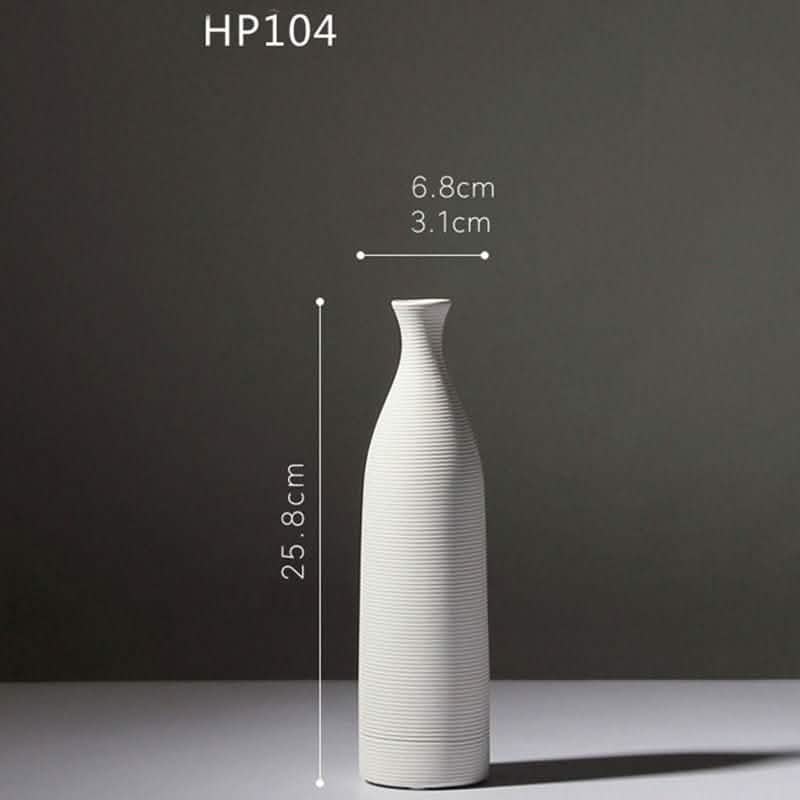 Minimalist Ceramic Vase Collection – Modern White Home Décor Ornaments - HP104 -