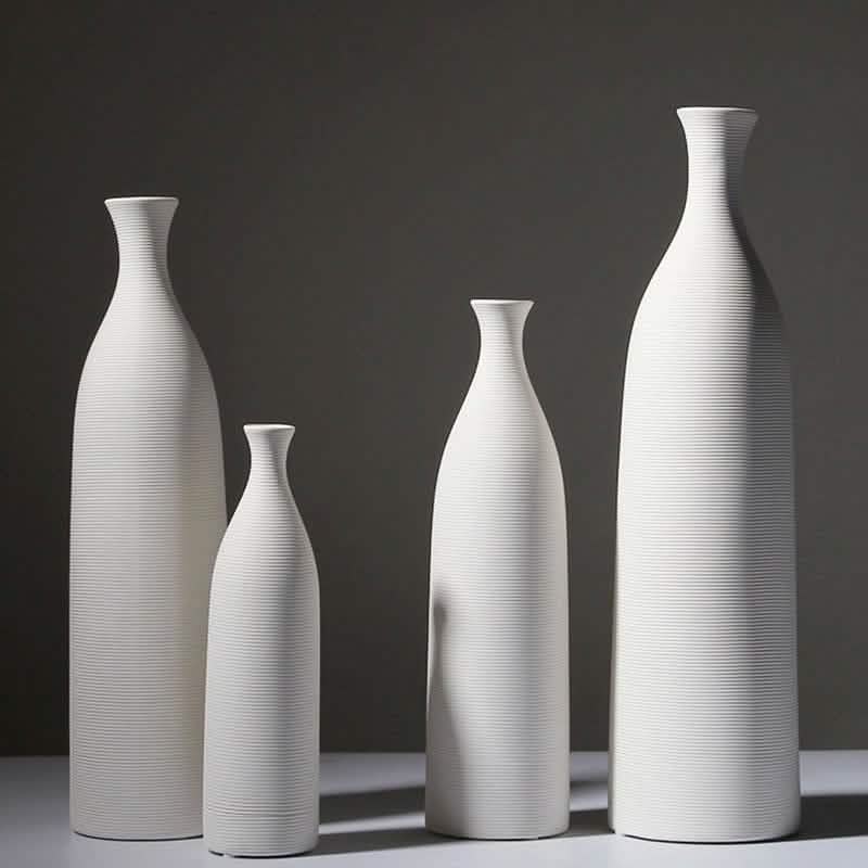 Minimalist Ceramic Vase Collection – Modern White Home Décor Ornaments - HP101 -