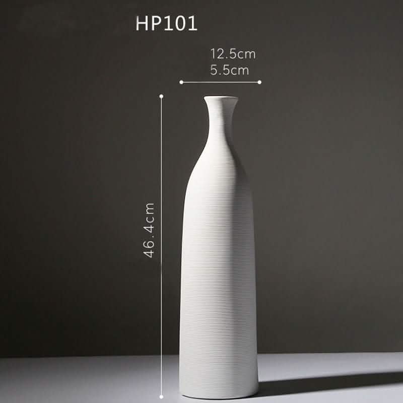 Minimalist Ceramic Vase Collection – Modern White Home Décor Ornaments - HP101 -
