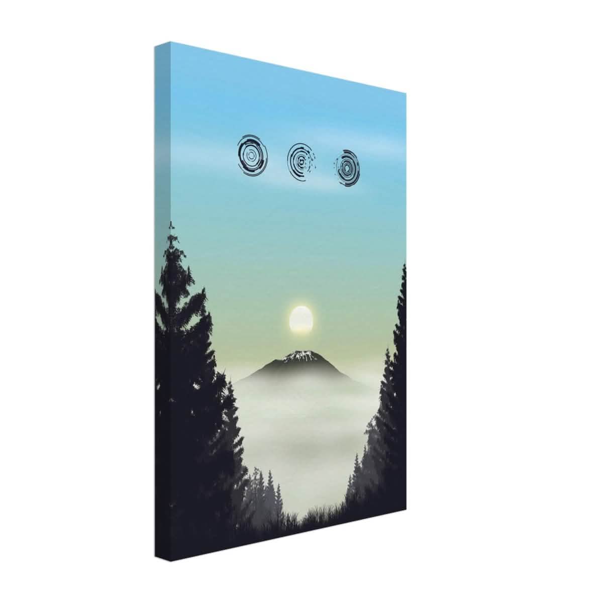 Misty Mountain Awakening | Contemporary Nature Illustration | wall art print - Canvas - 30x45 cm / 12x18″ -
