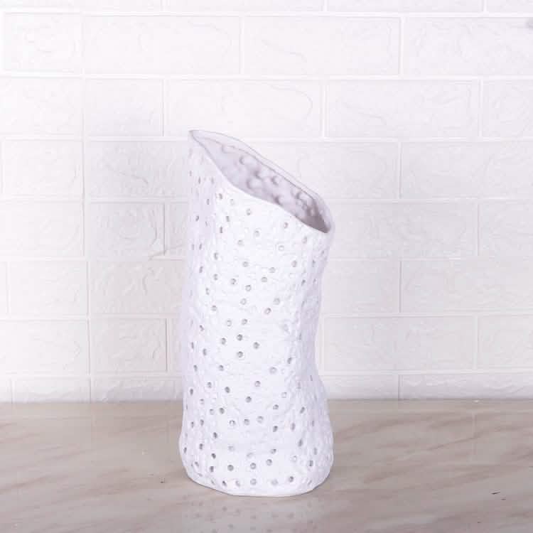 Modern Minimalist Textured Resin Vase – Abstract Geometric Design - Large -