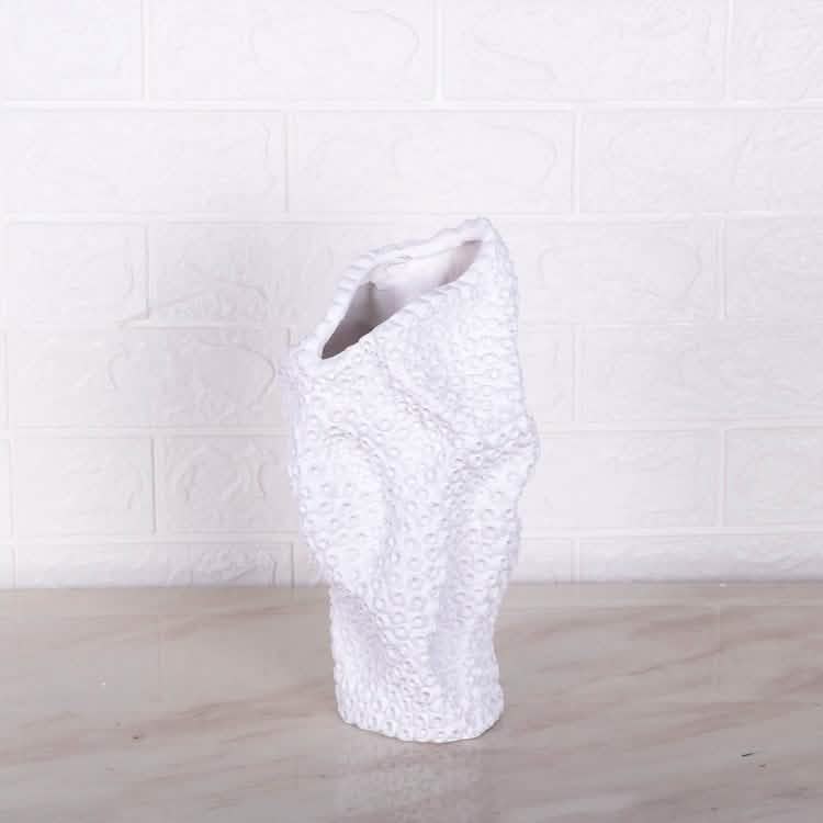 Modern Minimalist Textured Resin Vase – Abstract Geometric Design - Small -