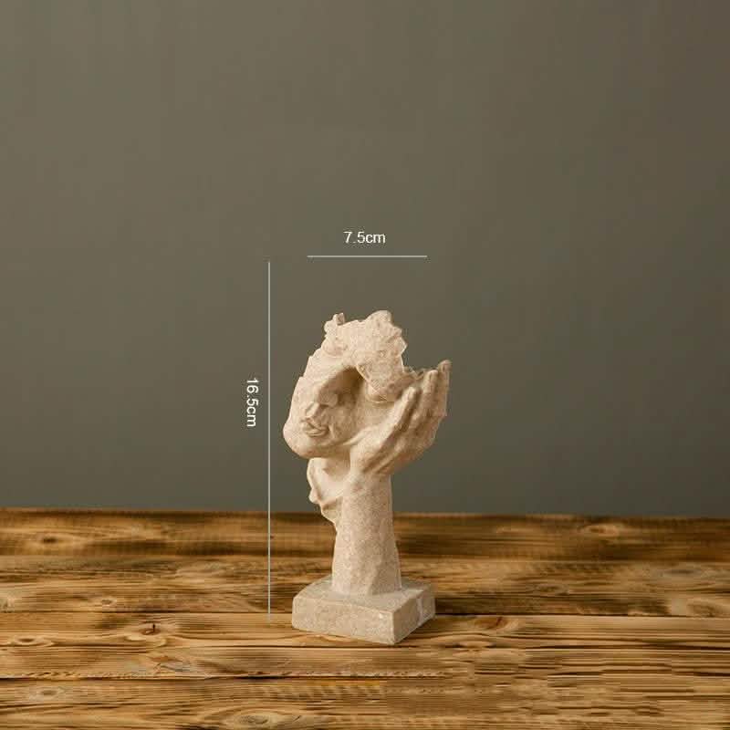Modern Resin Thinker Sculptures – See No Evil, Hear No Evil, Speak No Evil Figurines - Sandstone doesn't listen -
