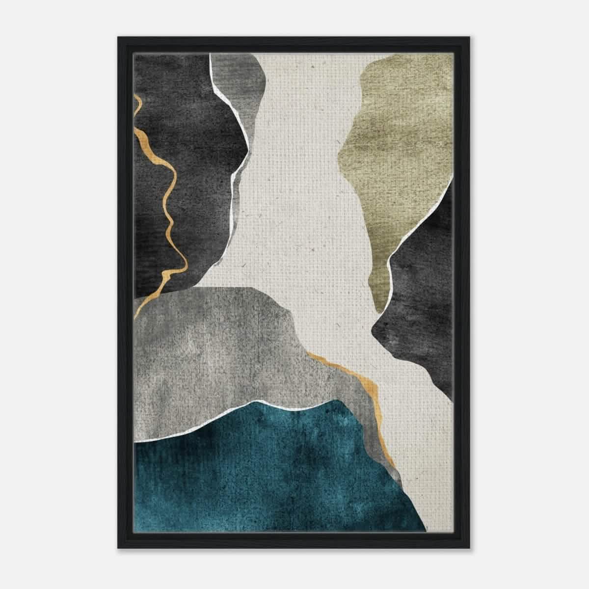 Modern Wall art Print | Da Vinci Abstract Wall art Print - Framed Canvas - 50x75 cm / 20x30″ - Black frame