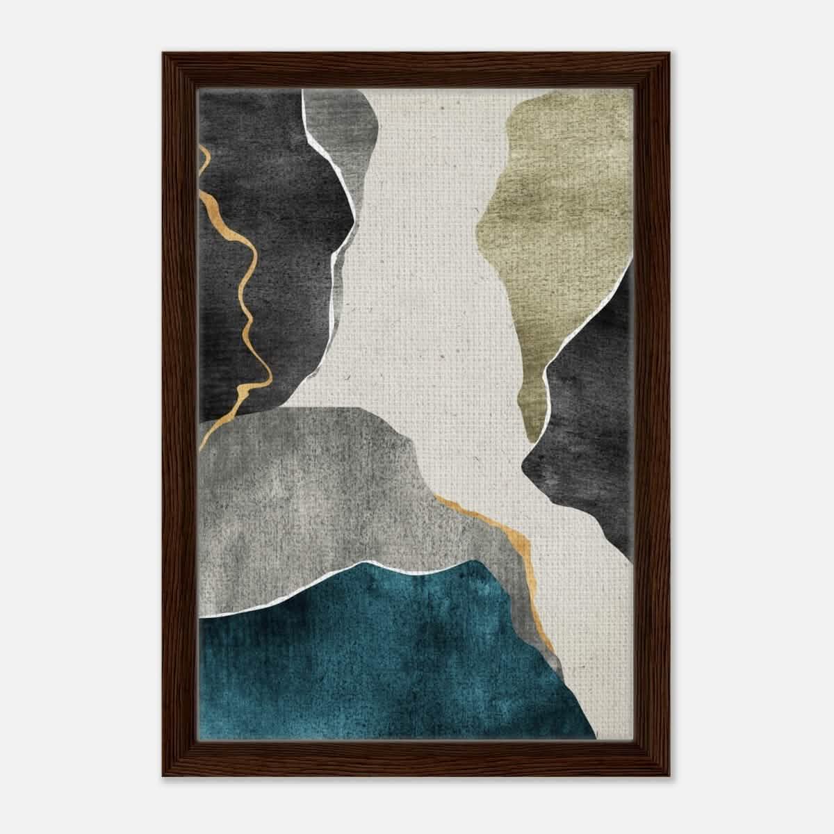 Modern Wall art Print | Da Vinci Abstract Wall art Print - Framed Canvas - 30x45 cm / 12x18″ - Dark wood frame