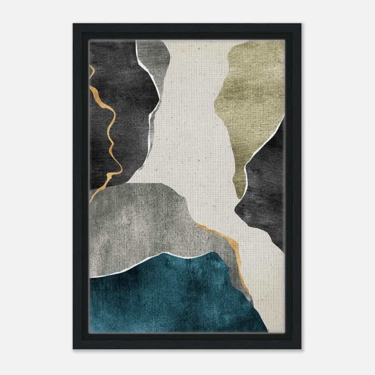 Modern Wall art Print | Da Vinci Abstract Wall art Print - Framed Canvas - 30x45 cm / 12x18″ - Black frame