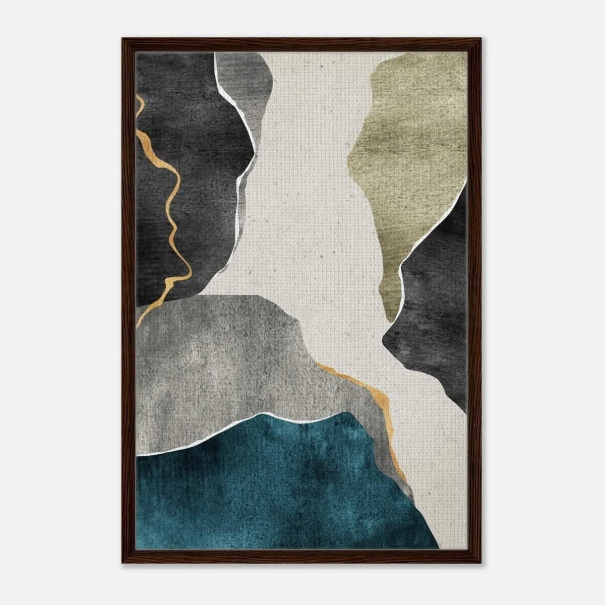 Modern Wall art Print | Da Vinci Abstract Wall art Print - Framed Canvas - 60x90 cm / 24x36″ - Dark wood frame