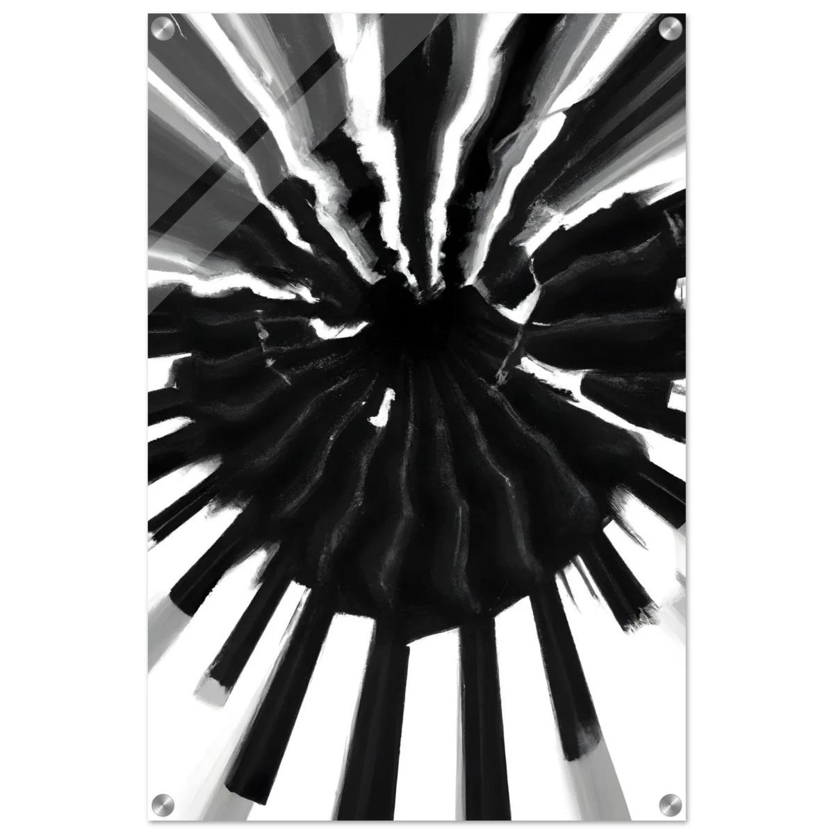 Monochrome Pulse | Modern Abstract Expressionist Wall art Print - Acrylic Print - 50x75 cm / 20x30″ -