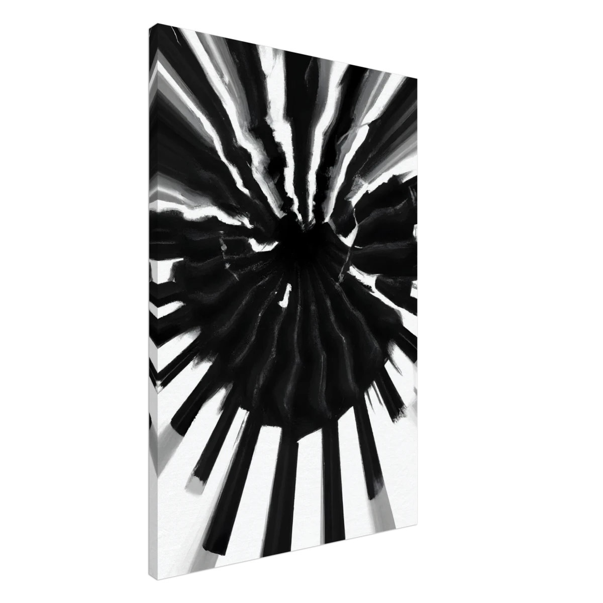 Monochrome Pulse | Modern Abstract Expressionist Wall art Print - Canvas - 60x90 cm / 24x36″ -