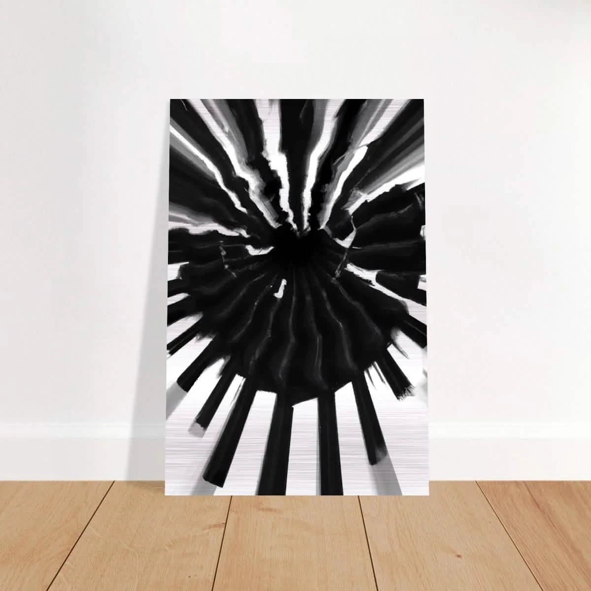 Monochrome Pulse | Modern Abstract Expressionist Wall art Print - Brushed Aluminum Print - 20x30 cm / 8x12″ -