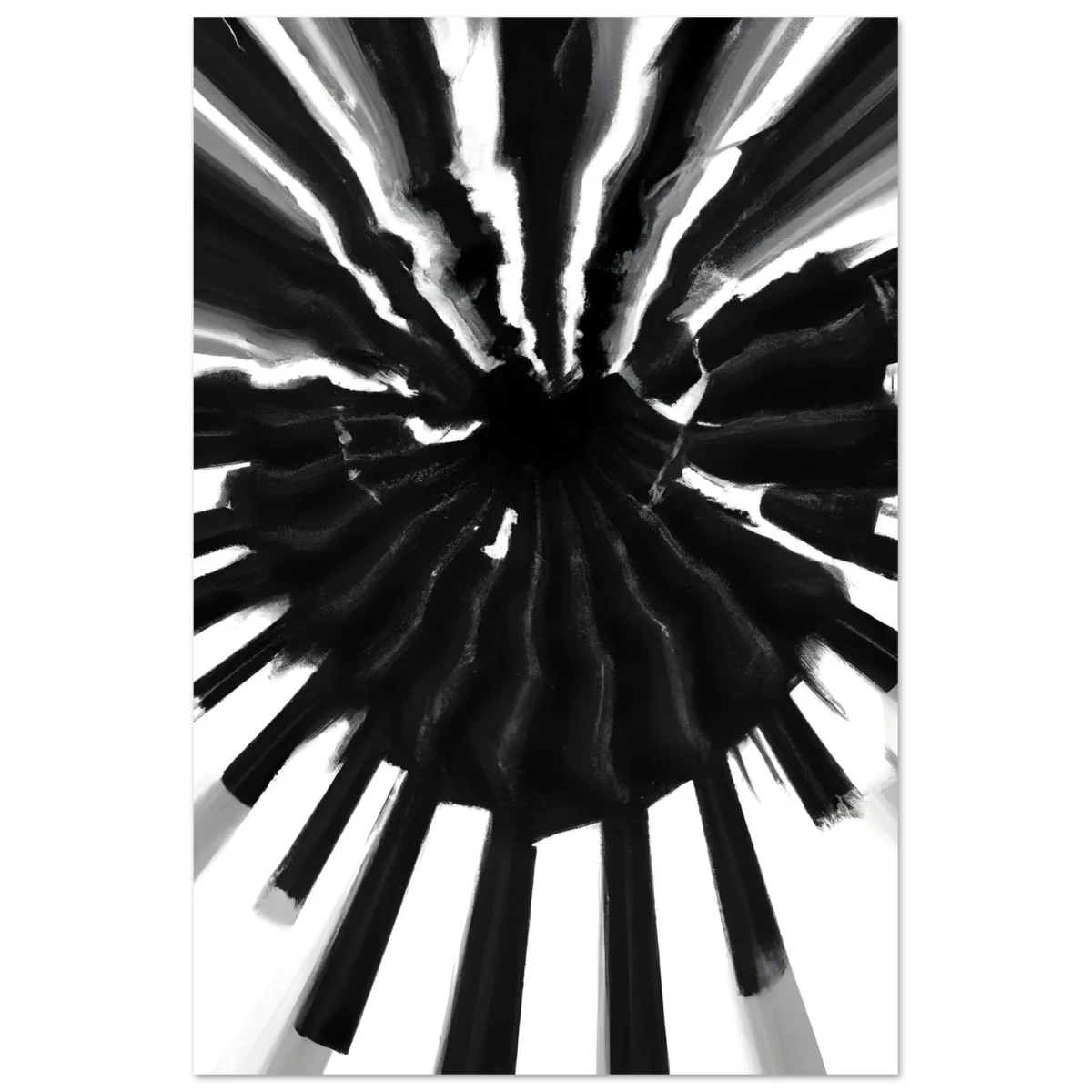 Monochrome Pulse | Modern Abstract Expressionist Wall art Print - Fine Art Poster - 60x90 cm / 24x36″ -