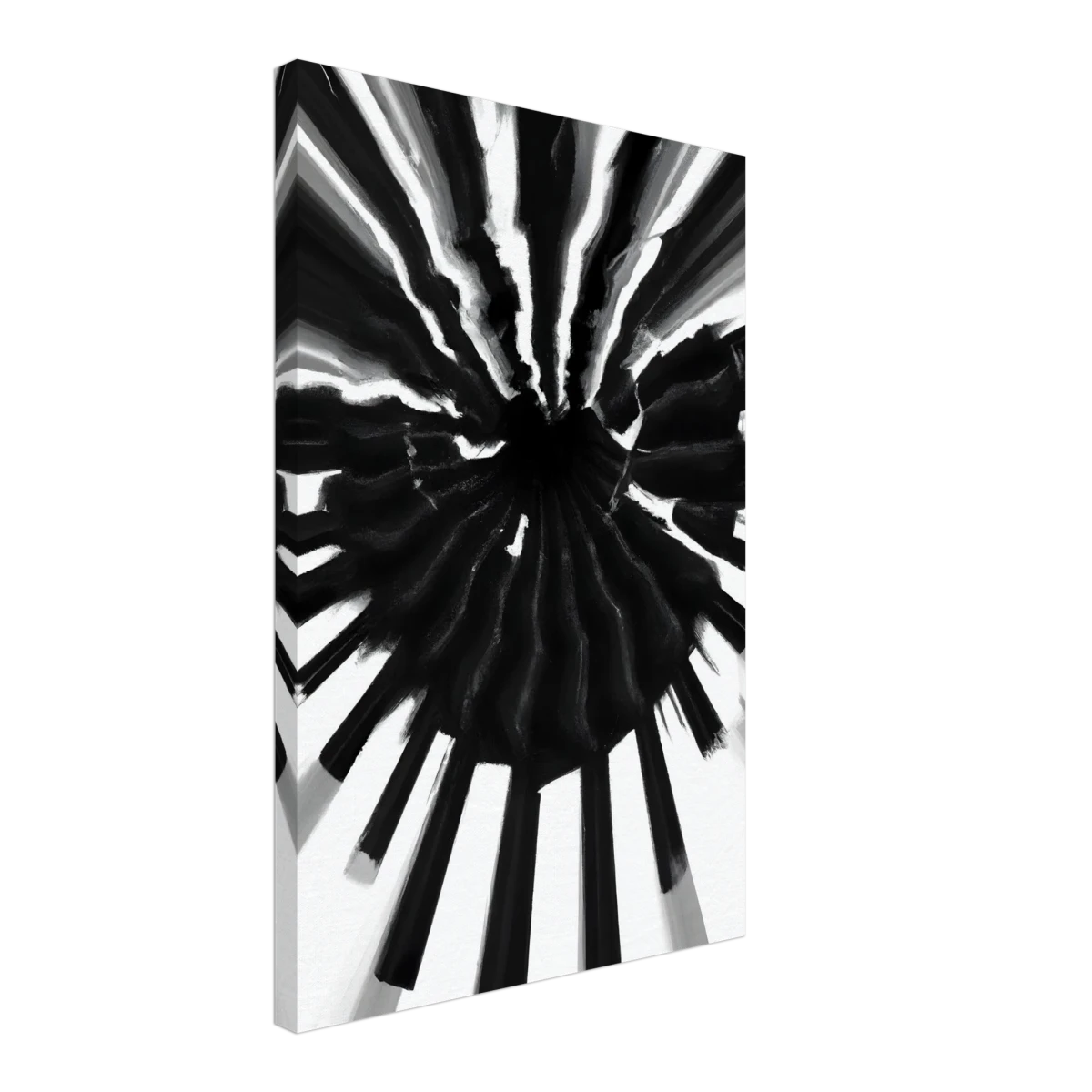Monochrome Pulse | Modern Abstract Expressionist Wall art Print - Canvas - 40x60 cm / 16x24″ -