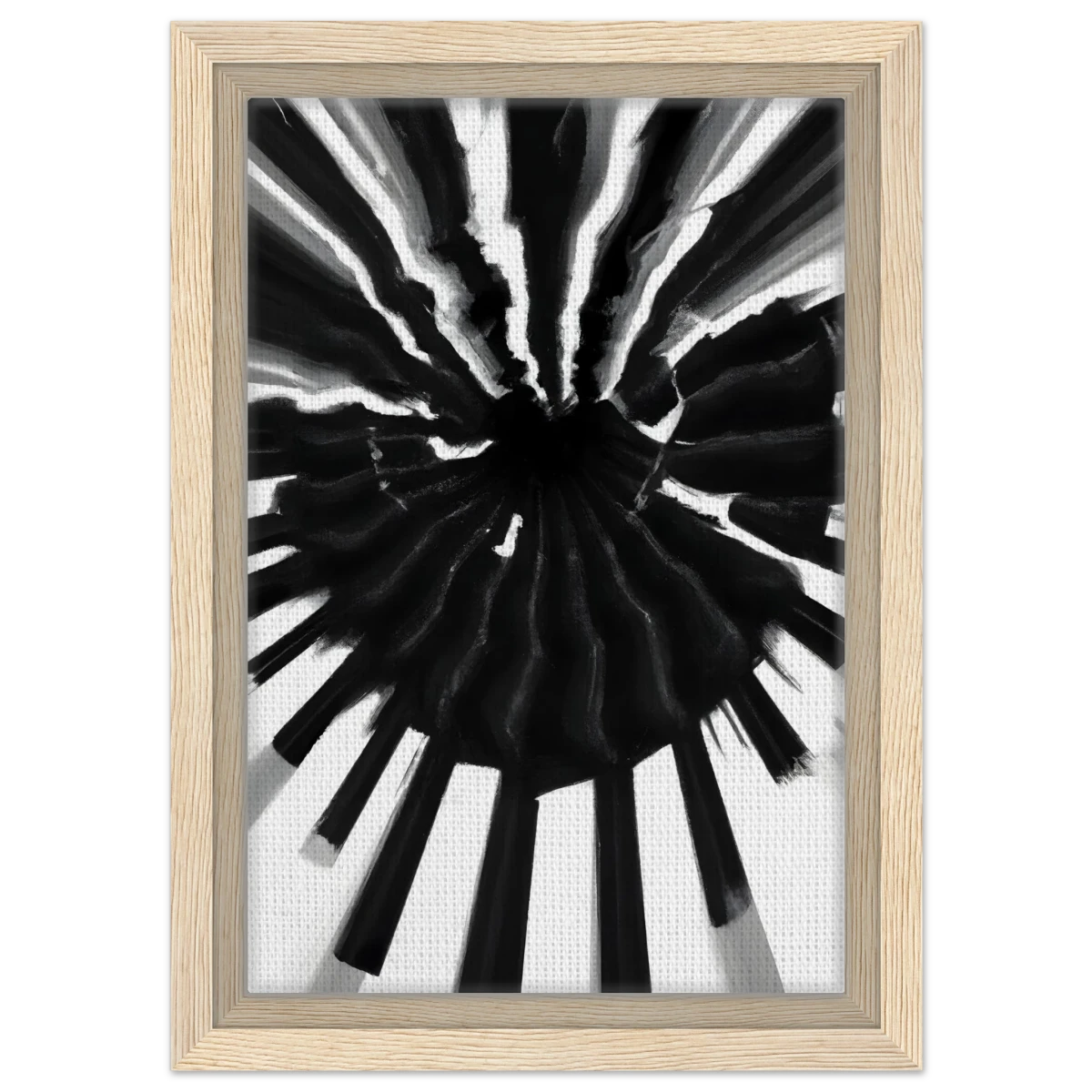 Monochrome Pulse | Modern Abstract Expressionist Wall art Print - Framed Canvas - 20x30 cm / 8x12″ - Wood frame