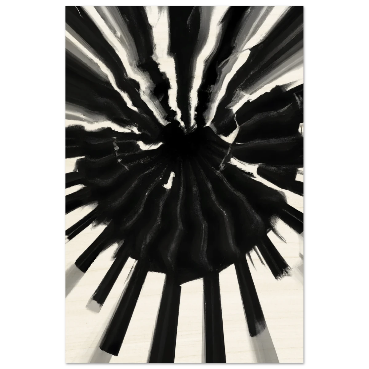 Monochrome Pulse | Modern Abstract Expressionist Wall art Print - Wood Prints - 30x45 cm / 12x18″ -