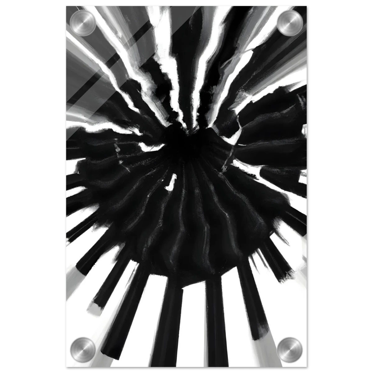 Monochrome Pulse | Modern Abstract Expressionist Wall art Print - Acrylic Print - 20x30 cm / 8x12″ -