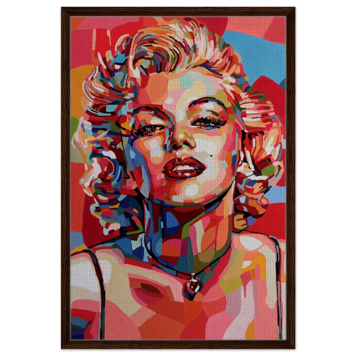 “Monroe Mosaic” | Wall Art Print - Framed Canvas - 60x90 cm / 24x36″ - Dark wood frame