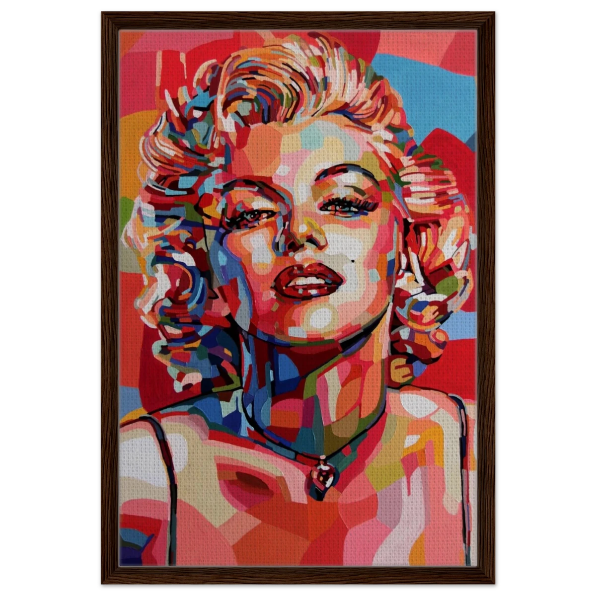 “Monroe Mosaic” | Wall Art Print - Framed Canvas - 50x75 cm / 20x30″ - Dark wood frame