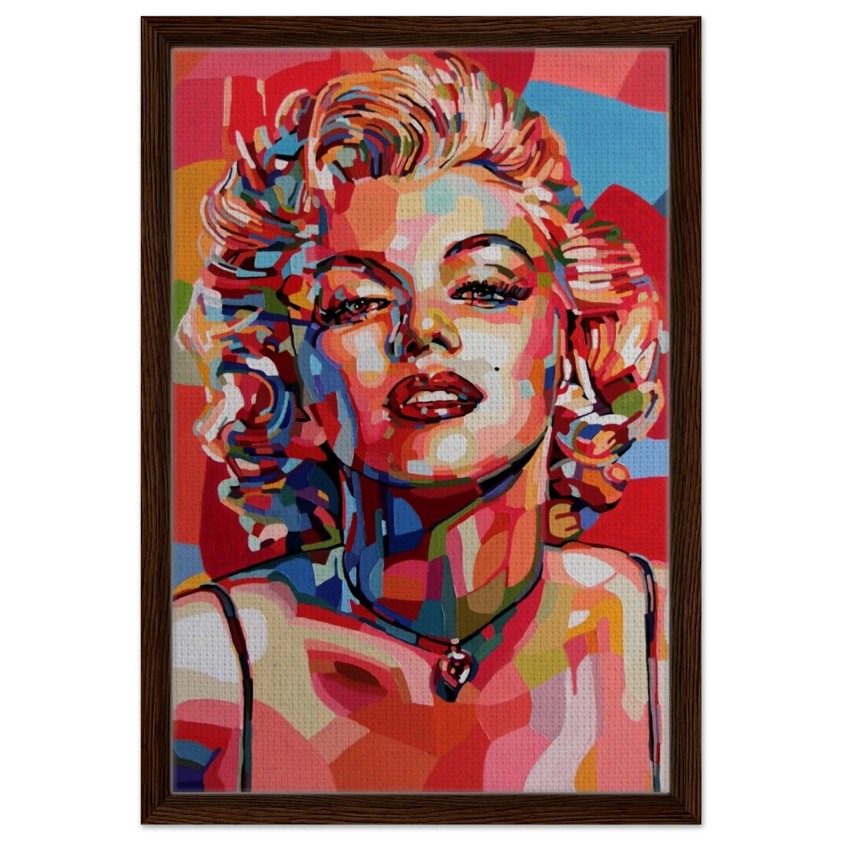 “Monroe Mosaic” | Wall Art Print - Framed Canvas - 40x60 cm / 16x24″ - Dark wood frame