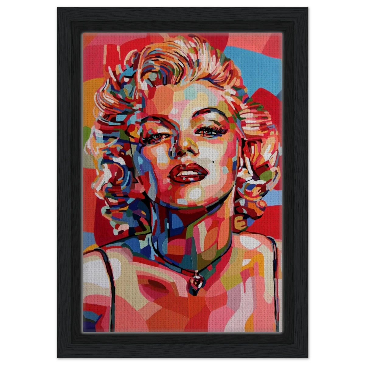 “Monroe Mosaic” | Wall Art Print - Framed Canvas - 20x30 cm / 8x12″ - Black frame