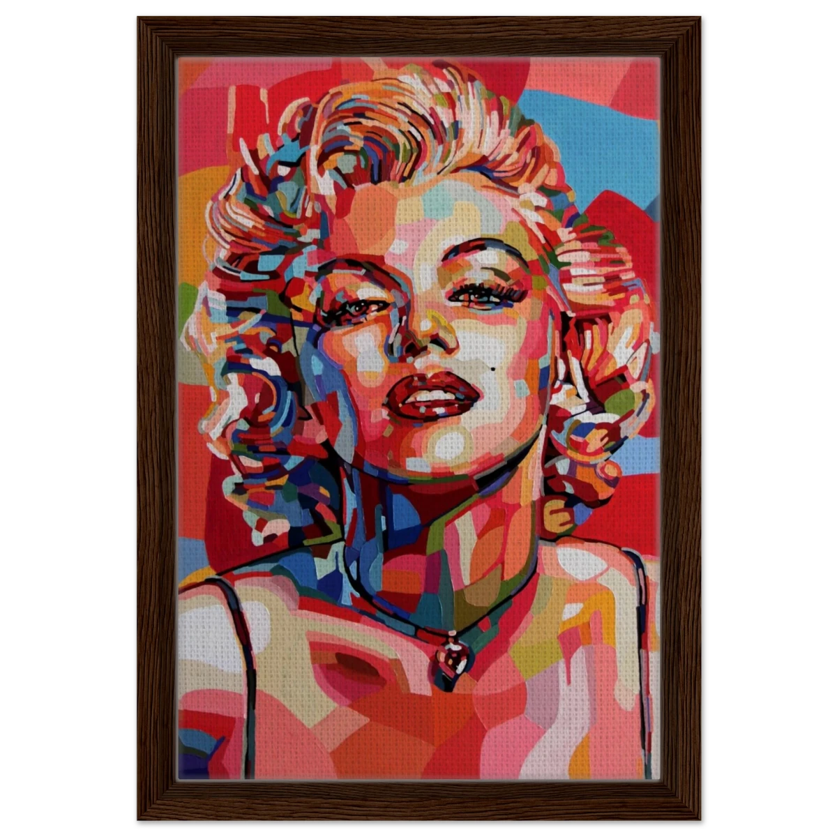 “Monroe Mosaic” | Wall Art Print - Framed Canvas - 30x45 cm / 12x18″ - Dark wood frame