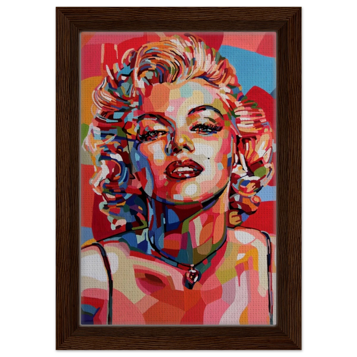 “Monroe Mosaic” | Wall Art Print - Framed Canvas - 20x30 cm / 8x12″ - Dark wood frame