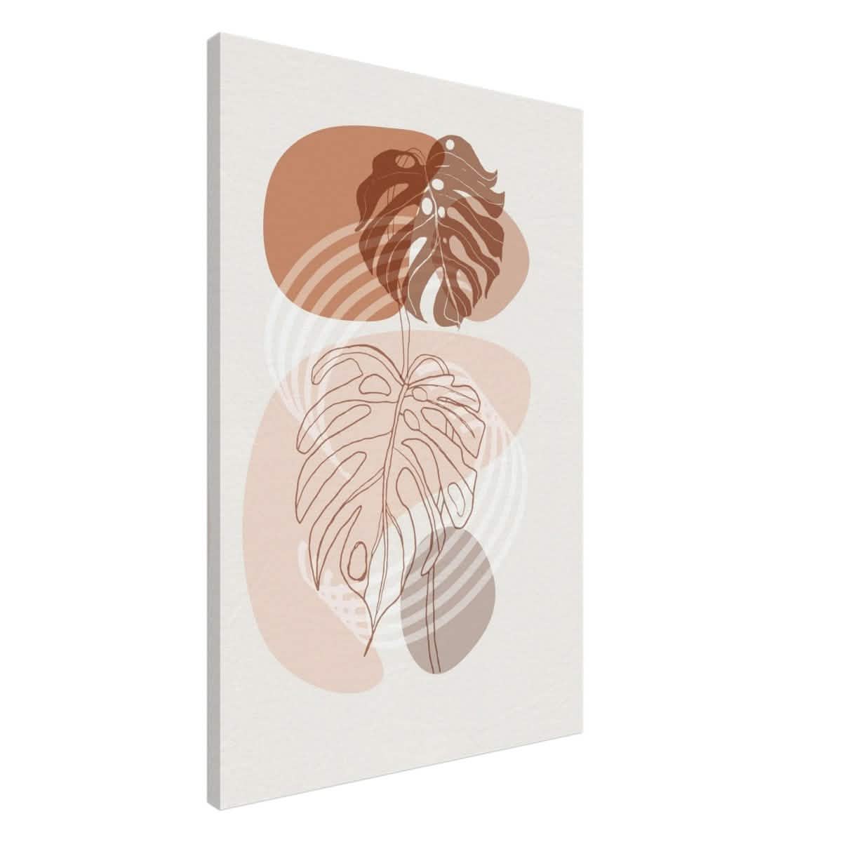 Monstera Minimal: Abstract Flow | Wall art Print - 60x90 cm / 24x36″ - Canvas -