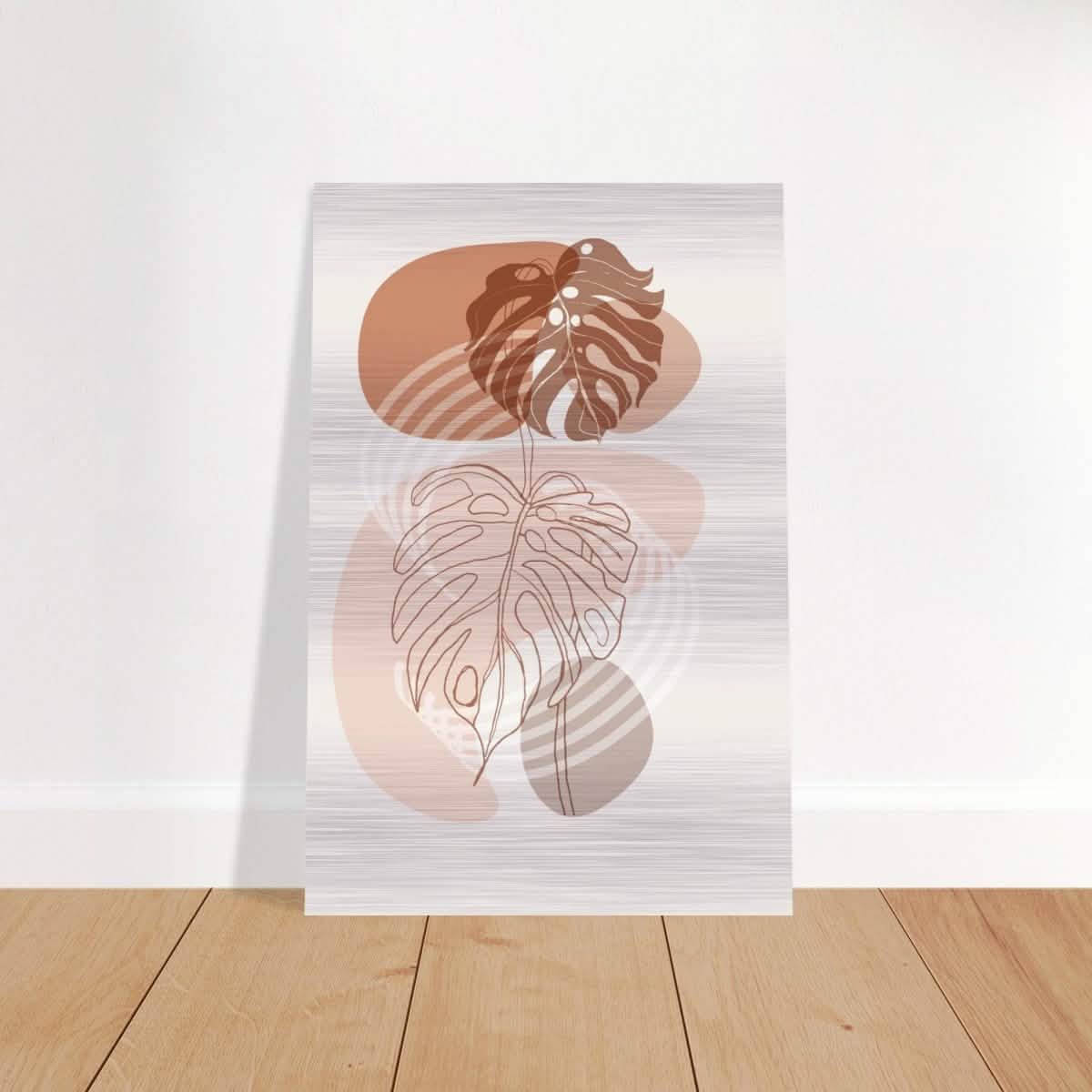 Monstera Minimal: Abstract Flow | Wall art Print - 50x75 cm / 20x30″ - Brushed Aluminum Print -