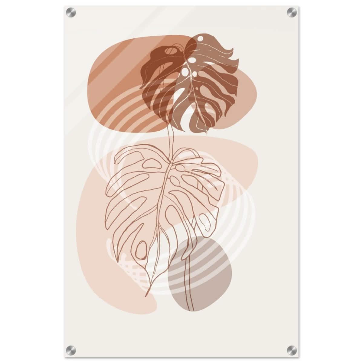Monstera Minimal: Abstract Flow | Wall art Print - 50x75 cm / 20x30″ - Acrylic Print -