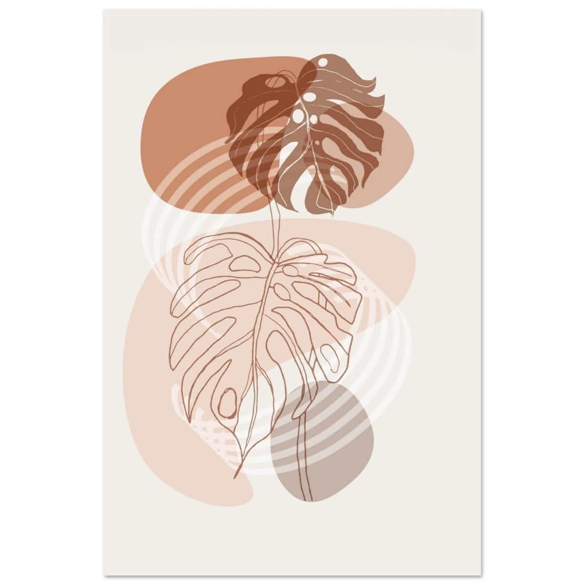 Monstera Minimal: Abstract Flow | Wall art Print - 30x45 cm / 12x18″ - Aluminum Print -