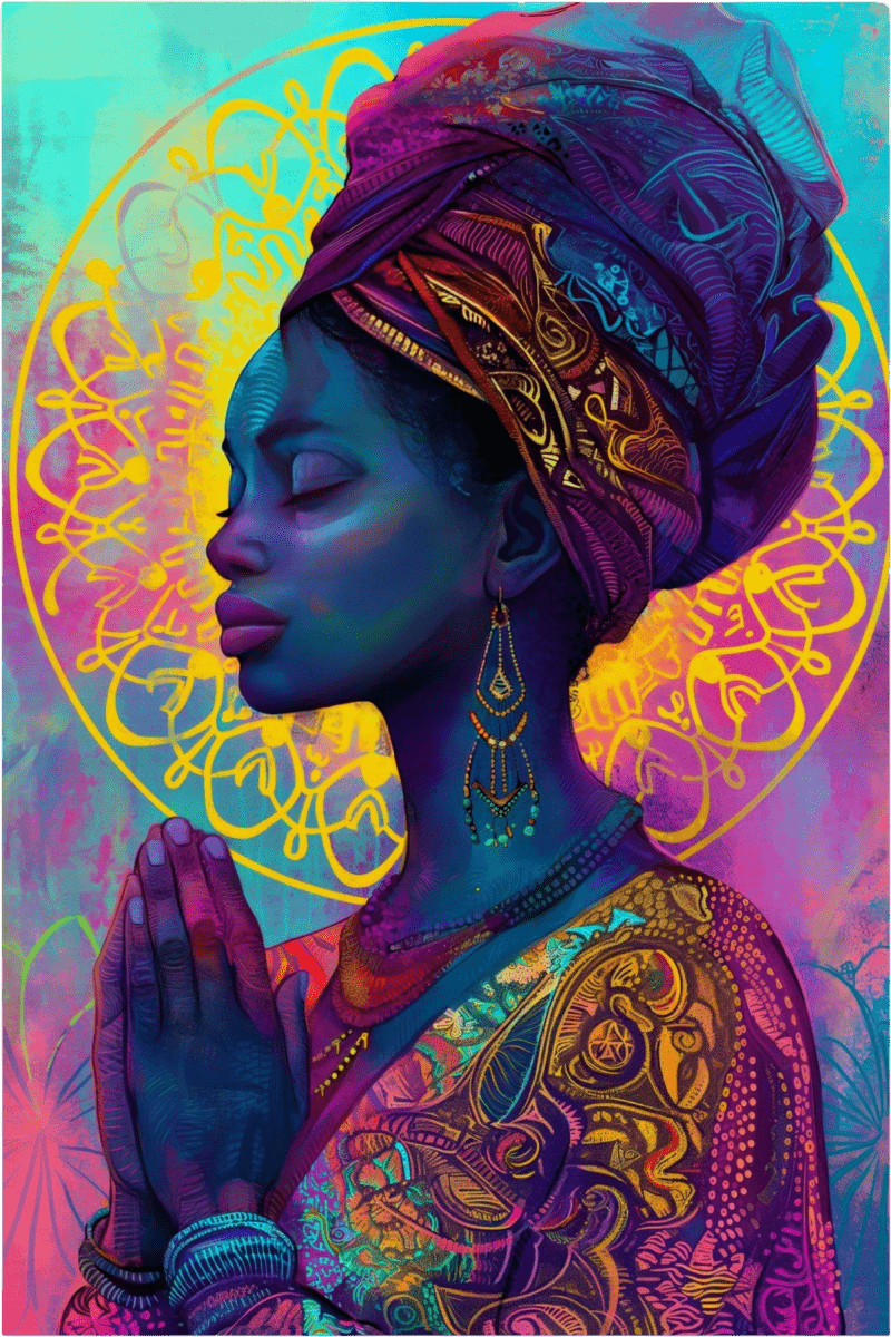Moonlit Majesty: African Goddess Duo - Canvas - 30X45 CM / 12X18″ -
