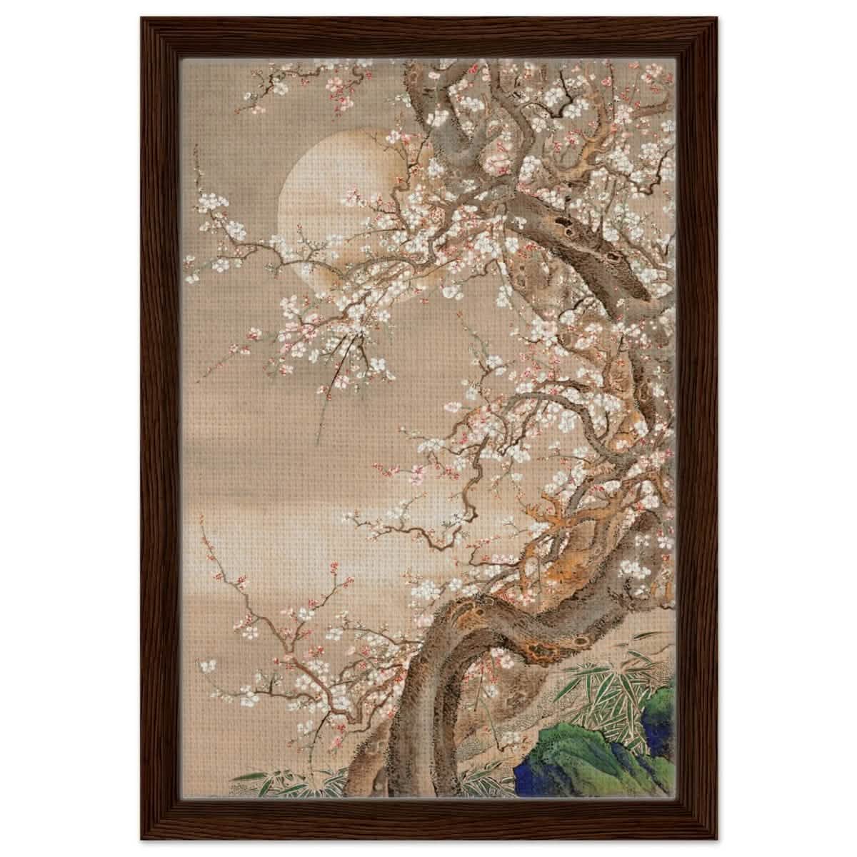Moonlit Sakura Dance | Traditional Chinese/Japanese Botanical wall art print - Acrylic Print - 30x45 cm / 12x18″ -