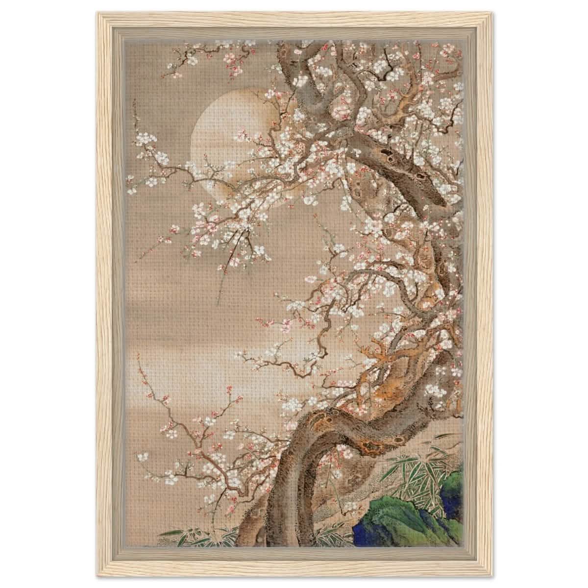 Moonlit Sakura Dance | Traditional Chinese/Japanese Botanical wall art print - Acrylic Print - 30x45 cm / 12x18″ -