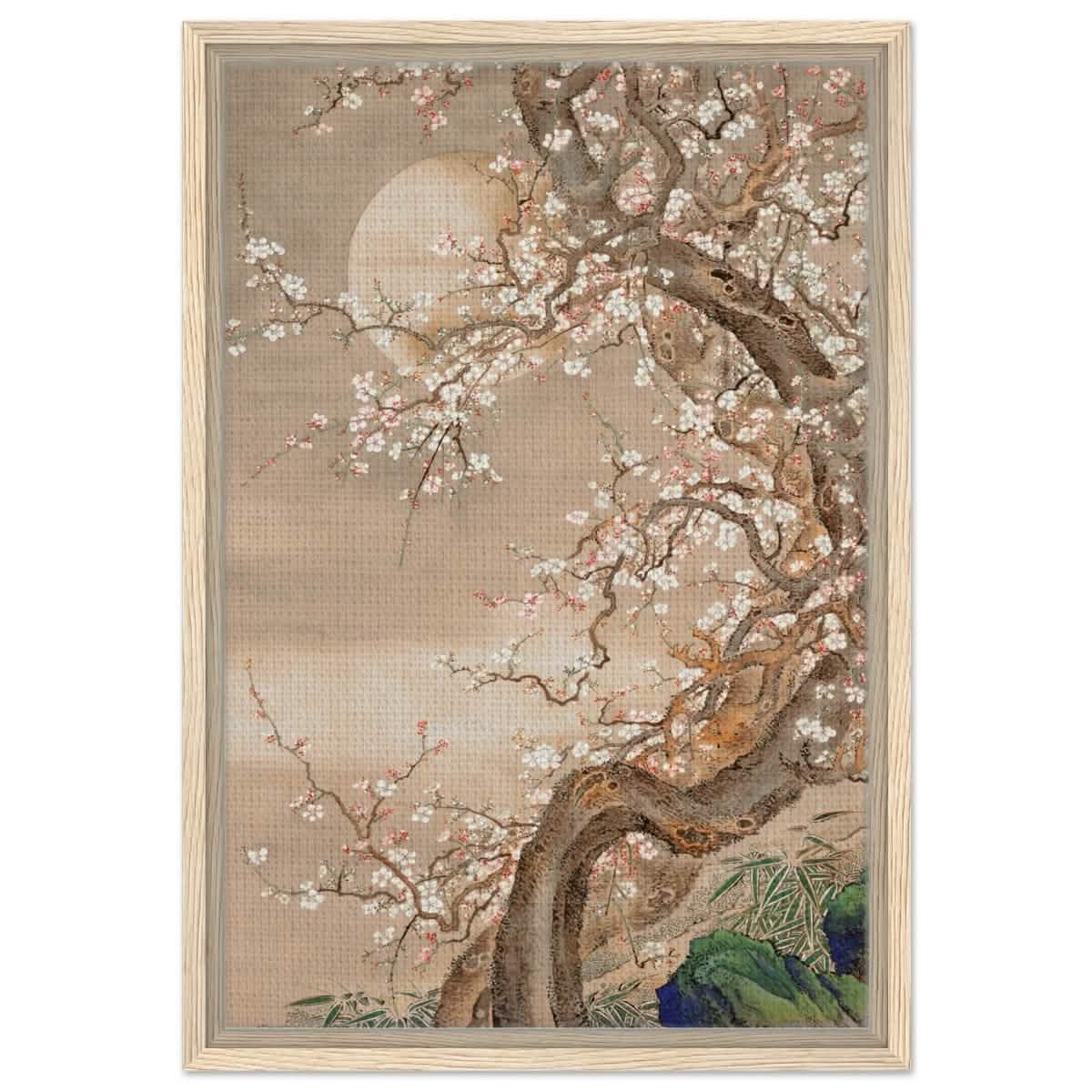 Moonlit Sakura Dance | Traditional Chinese/Japanese Botanical wall art print - Acrylic Print - 30x45 cm / 12x18″ -