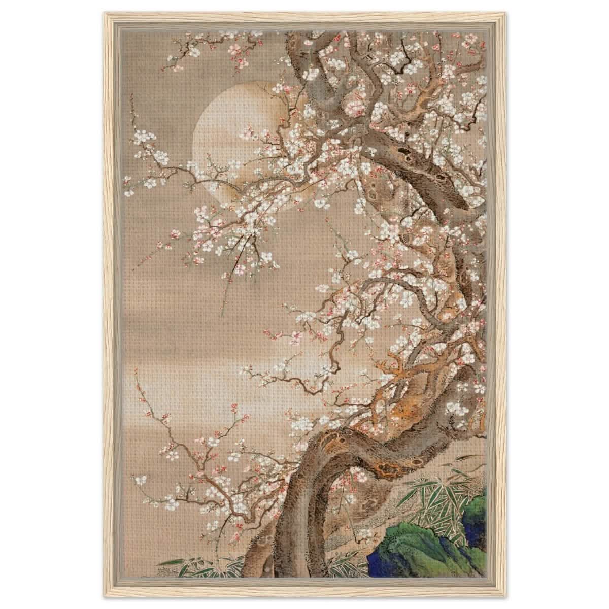 Moonlit Sakura Dance | Traditional Chinese/Japanese Botanical wall art print - Acrylic Print - 30x45 cm / 12x18″ -
