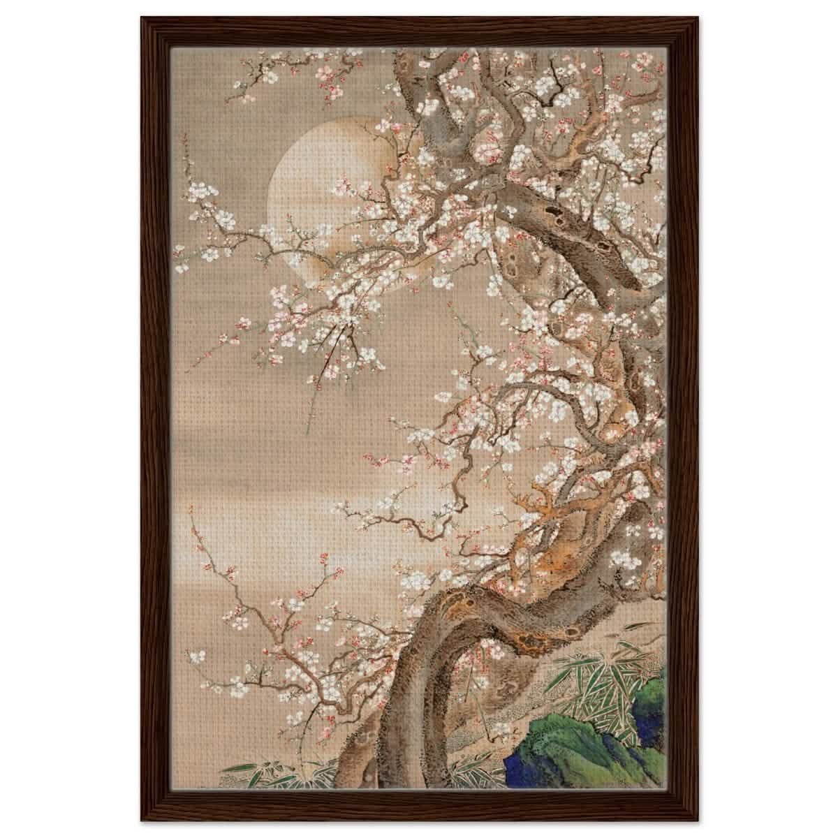 Moonlit Sakura Dance | Traditional Chinese/Japanese Botanical wall art print - Acrylic Print - 30x45 cm / 12x18″ -