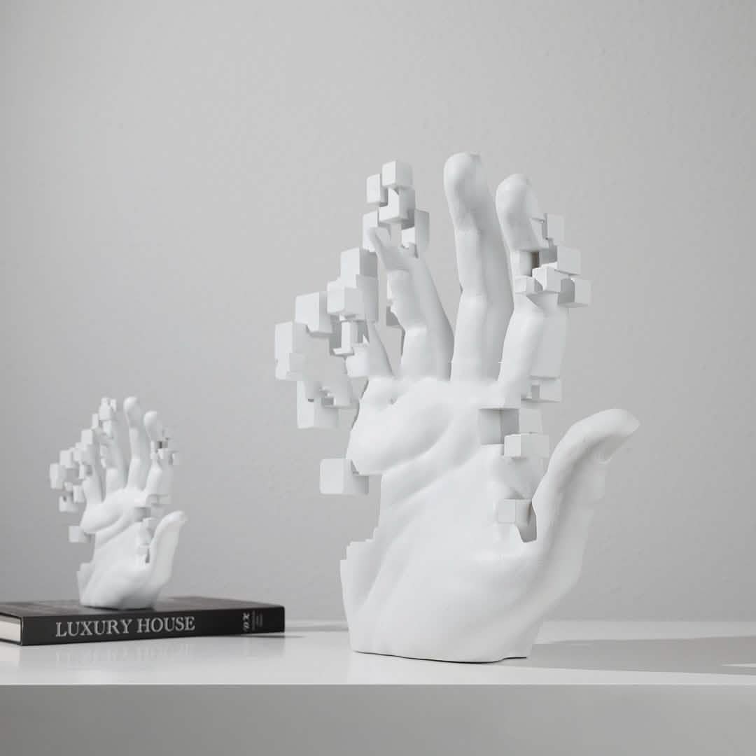 Mosaic Abstract Palm Sculpture – Artistic Home Ornament - Small - Mosaic palm -