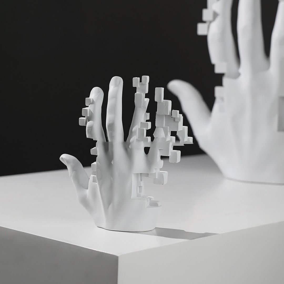 Mosaic Abstract Palm Sculpture – Artistic Home Ornament - Small - Mosaic palm -