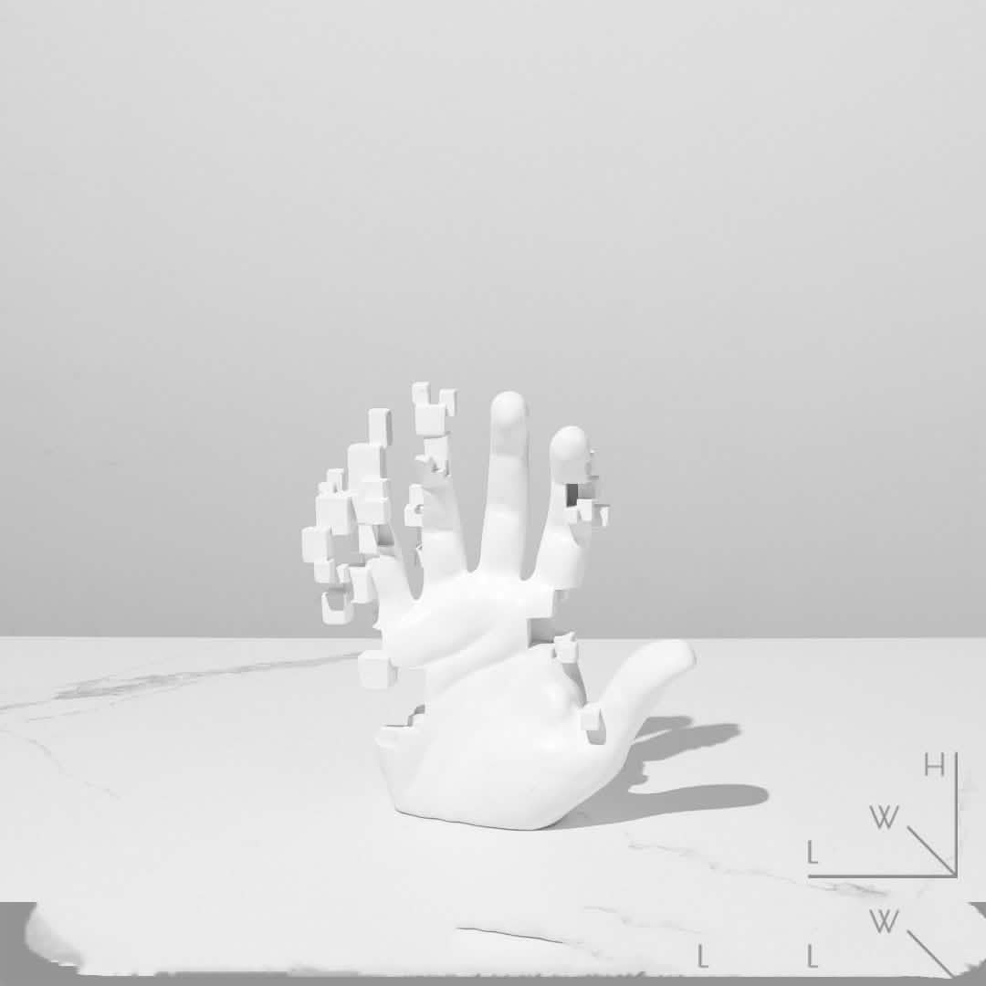 Mosaic Abstract Palm Sculpture – Artistic Home Ornament - Small - Mosaic palm -