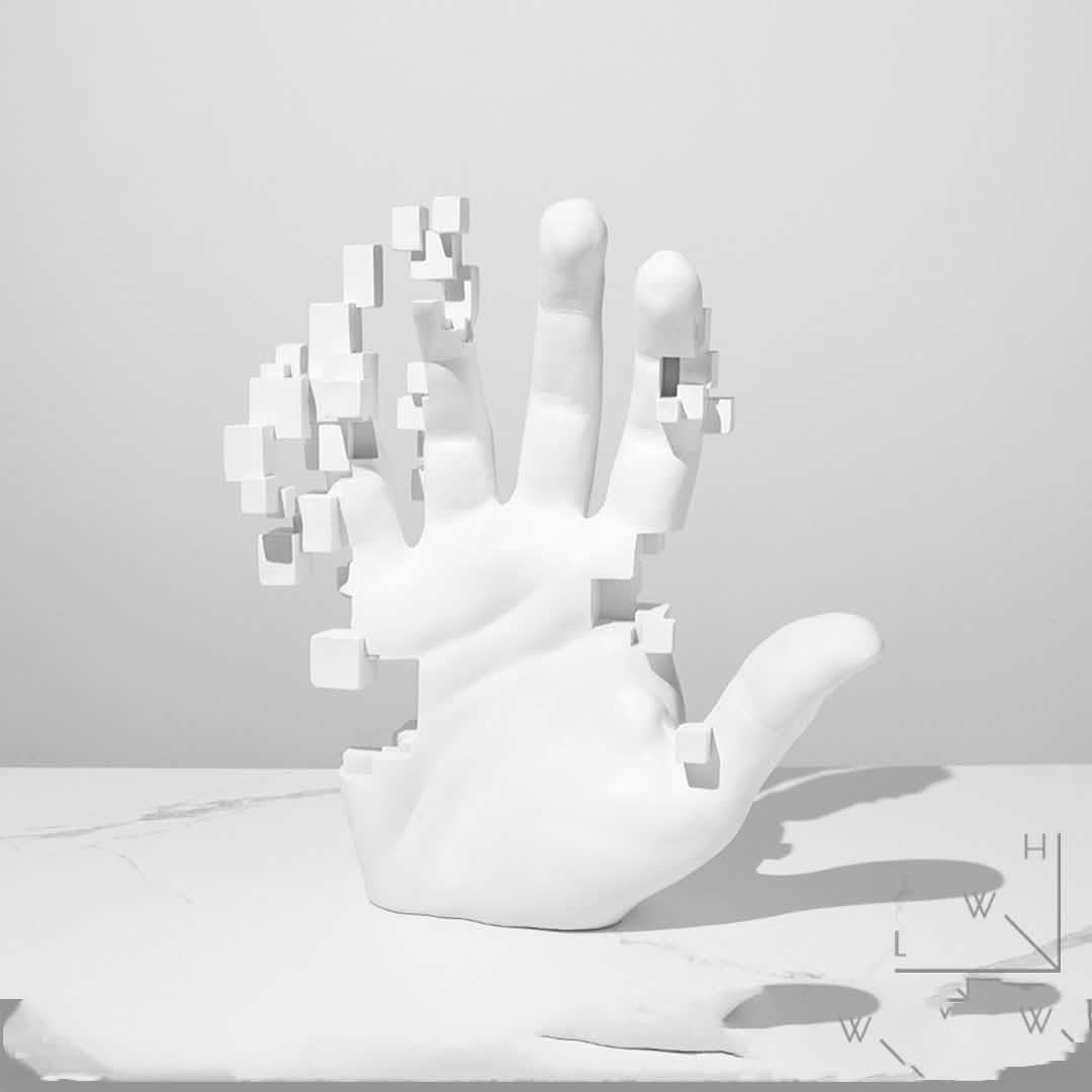 Mosaic Abstract Palm Sculpture – Artistic Home Ornament - Large - Mosaic palm -