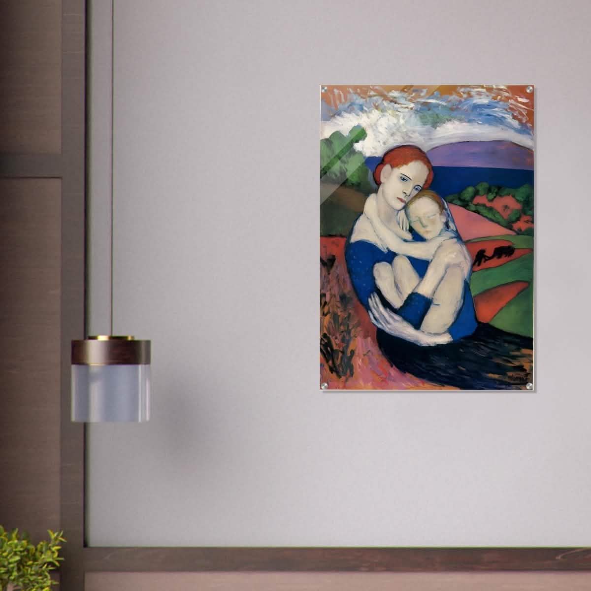 Mother and child by Pablo Picasso 1901 - Acrylic Print - 70x100 cm / 28x40″ -